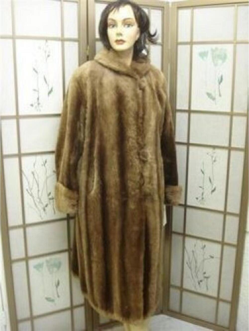 PRE-OWNED SHEARED RACCOON FUR COAT WOMEN 10